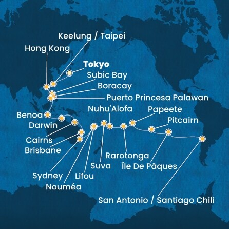 Itinéraire de votre croisière Croisière Asie  