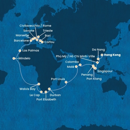 Itinéraire de votre croisière Croisière Asie  