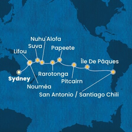 Itinéraire de votre croisière Croisière Océanie  