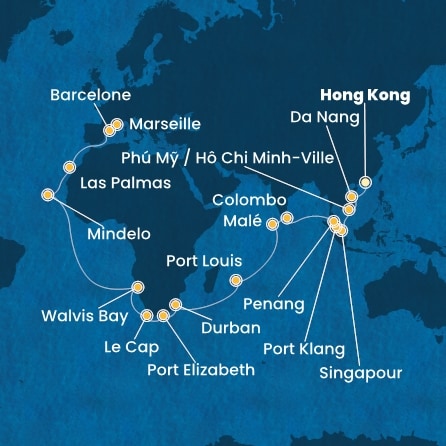 Itinéraire de votre croisière Croisière Asie  