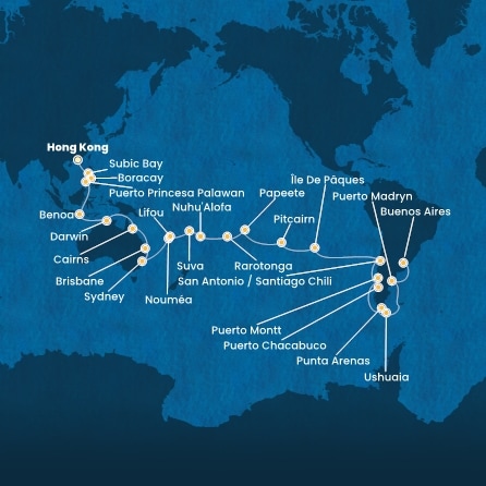 Itinéraire de votre croisière Croisière Asie  