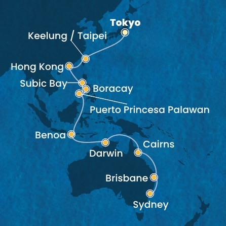 Itinéraire de votre croisière Croisière Asie  