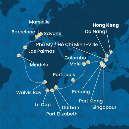 Itinéraire de votre croisière Croisière Asie  