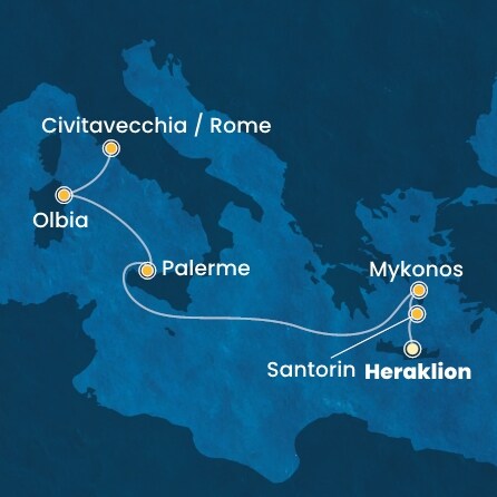 Itinéraire de votre croisière Croisière Iles grecques  