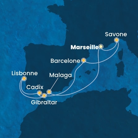 Itinéraire de votre croisière Croisière Méditerranée  