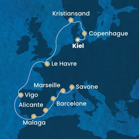 Itinéraire de votre croisière Croisière Europe du Nord  
