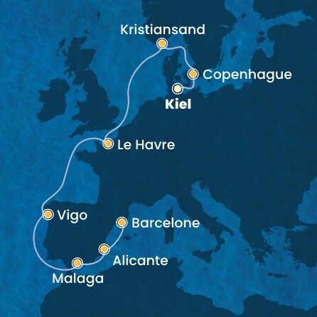 Itinéraire de votre croisière Croisière Europe du Nord  