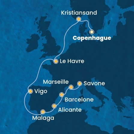 Itinéraire de votre croisière Croisière Europe du Nord  