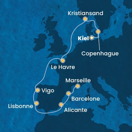 Itinéraire de votre croisière Croisière Europe du Nord  