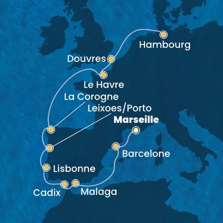 Itinéraire de votre croisière Croisière Europe du Nord  