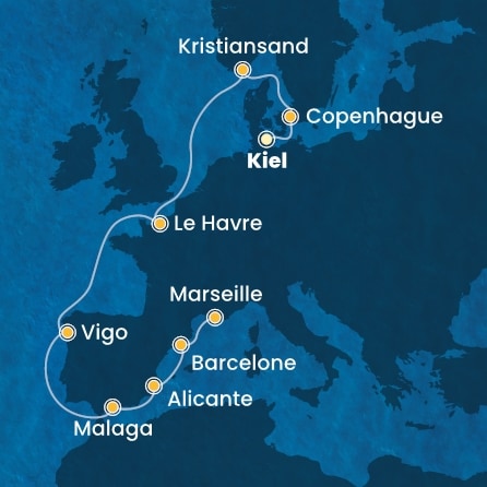 Itinéraire de votre croisière Croisière Europe du Nord  
