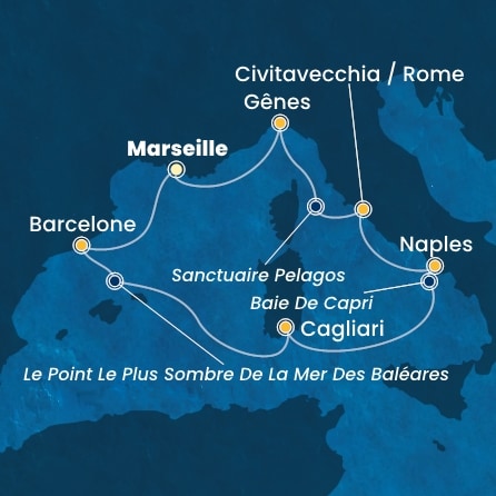 Itinéraire de votre croisière Croisière Méditerranée  