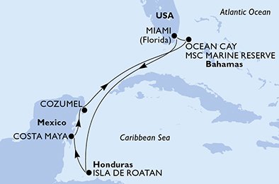 Itinéraire de votre croisière Croisière Caraïbes  Antilles  