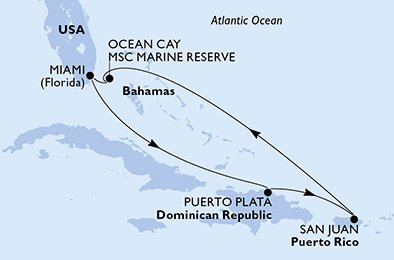 Itinéraire de votre croisière Croisière Caraïbes  Antilles  