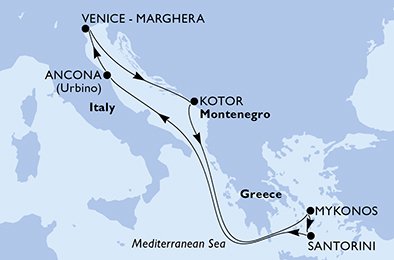 Itinéraire de votre croisière Croisière Iles grecques  