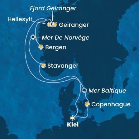 Itinéraire de votre croisière Croisière Norvège  