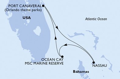 Itinéraire de votre croisière Croisière Bahamas  