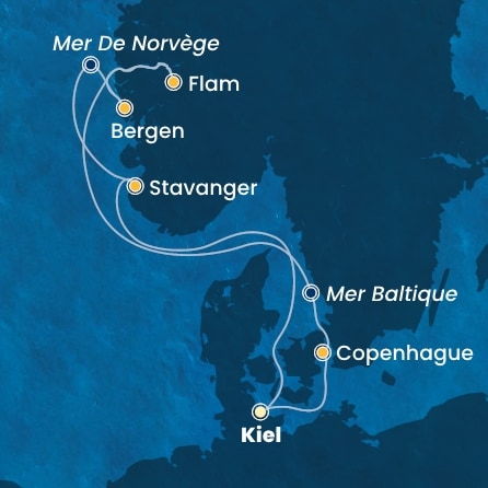 Itinéraire de votre croisière Croisière Norvège  