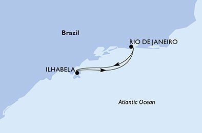 Itinéraire de votre croisière Croisière Brésil  