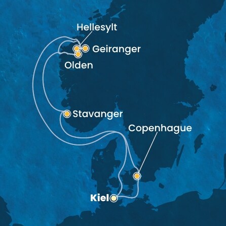 Itinéraire de votre croisière Croisière Norvège  