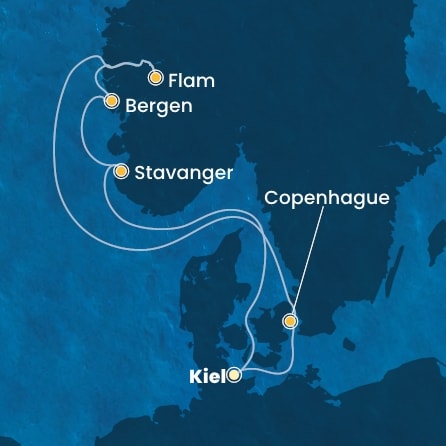 Itinéraire de votre croisière Croisière Norvège  