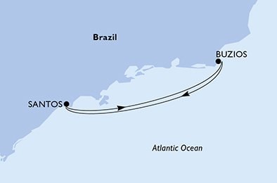 Itinéraire de votre croisière Croisière Brésil  