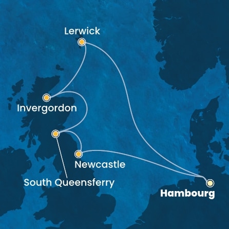 Itinéraire de votre croisière Croisière Iles Britanniques  