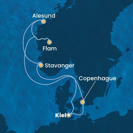 Itinéraire de votre croisière Croisière Norvège  