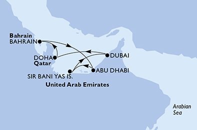 Itinéraire de votre croisière Croisière Moyen orient  