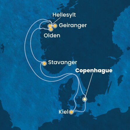 Itinéraire de votre croisière Croisière Norvège  