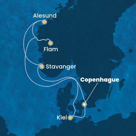 Itinéraire de votre croisière Croisière Norvège  