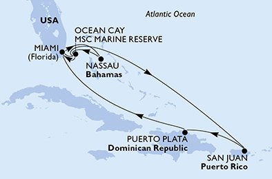 Itinéraire de votre croisière Croisière Caraïbes  Antilles  