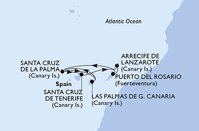 Itinéraire de votre croisière Croisière Canaries  