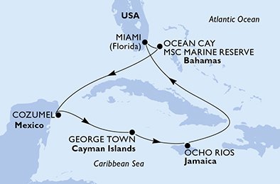 Itinéraire de votre croisière Croisière Caraïbes  Antilles  