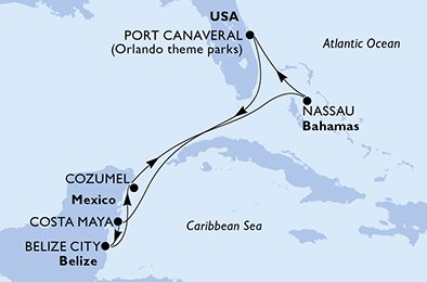 Itinéraire de votre croisière Croisière Caraïbes  Antilles  