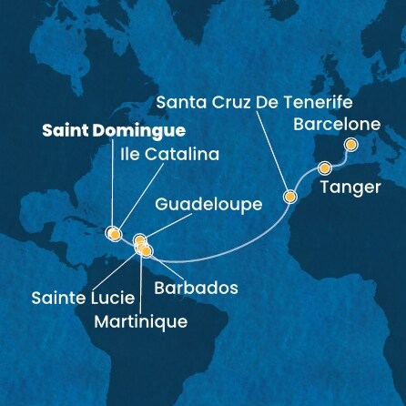 Itinéraire de votre croisière Croisière Transatlantique  
