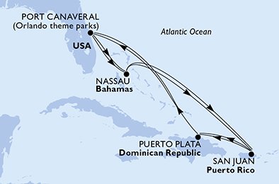Itinéraire de votre croisière Croisière Caraïbes  Antilles  