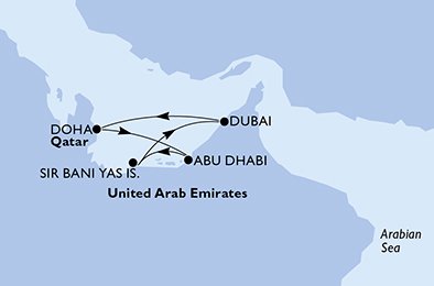 Itinéraire de votre croisière Croisière Moyen orient  