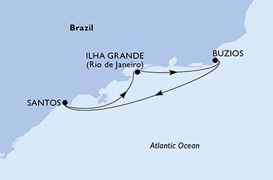 Itinéraire de votre croisière Croisière Brésil  