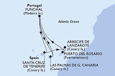 Itinéraire de votre croisière Croisière Canaries  