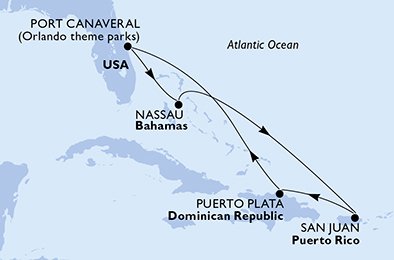 Itinéraire de votre croisière Croisière Caraïbes  Antilles  